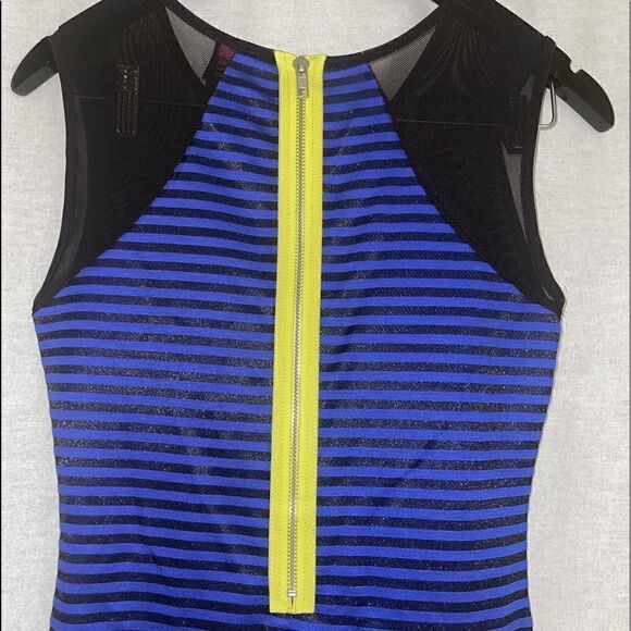 BEBE 2B Blue Striped dress - Picture 4 of 6